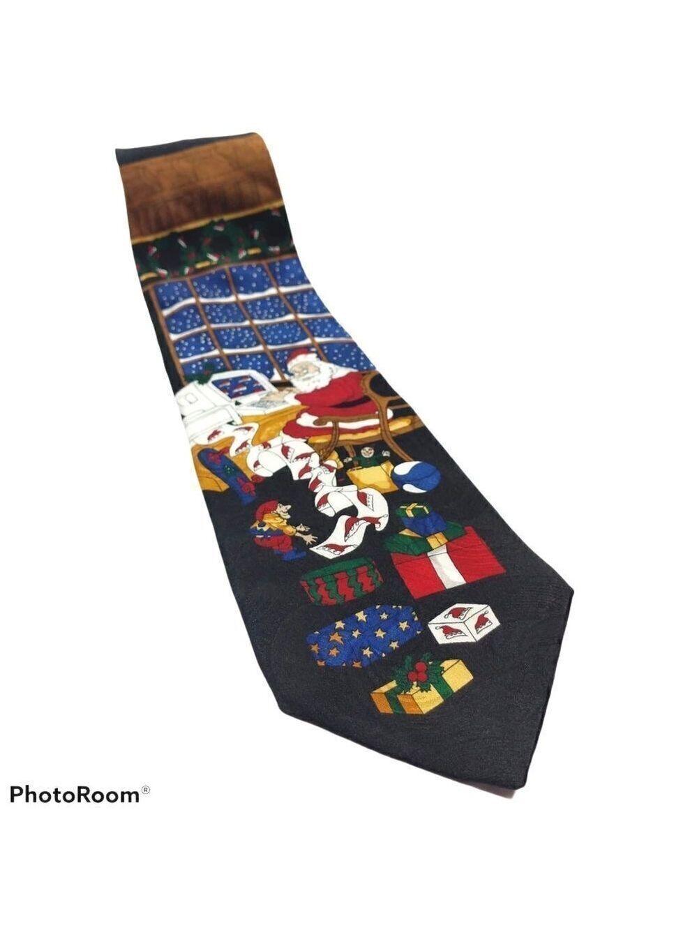 Santa Claus Elves Christmas Silk Holiday Tie